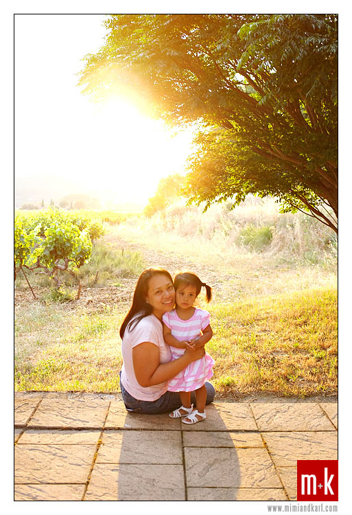 Katy and Mimi, Sunset at a vineyard in Monfort Sur Argens, France